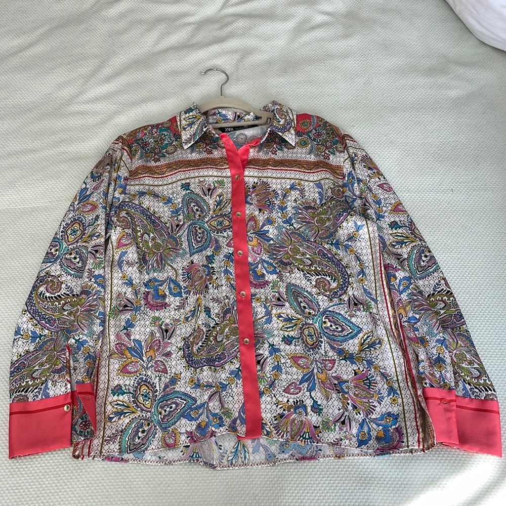 Zara Silk Paisley Pant Set